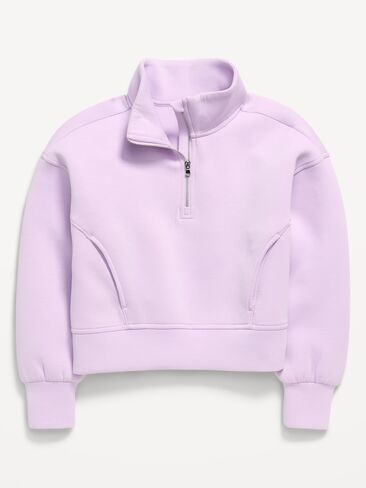 Old Navy Bounce Fleece Half-Zip Pullover Sweatshirt for Girls - Dusky Lavender in Kuwait