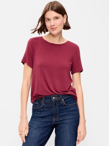 Old Navy Luxe Crew-Neck T-Shirt - Red Velvet in Kuwait