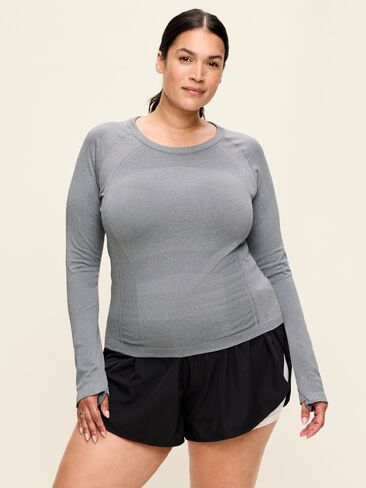 Old Navy Fluid Seamless Fitted Top - LS SEAMLESS BA:MEDGRYHE in Kuwait
