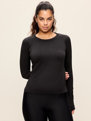 Old Navy Fluid Seamless Fitted Top - LS SEAMLESS BA:BLKJK666 in Kuwait
