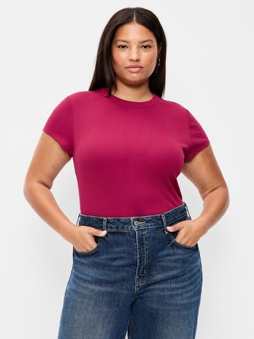 Old Navy Snug Crop T-Shirt - Red Velvet in Kuwait