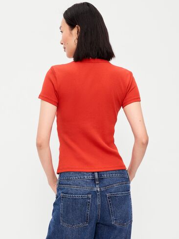 Old Navy Snug Crop T-Shirt - Deep Rose in Kuwait