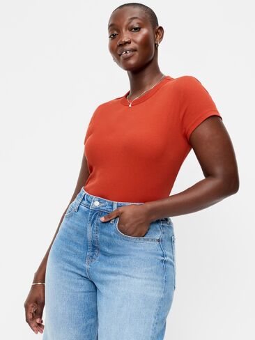Old Navy Snug Crop T-Shirt - Deep Rose in Kuwait