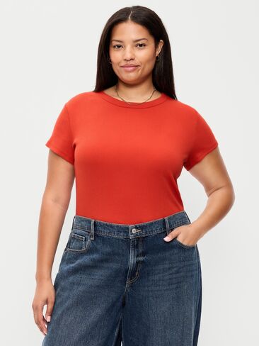 Old Navy Snug Crop T-Shirt - Deep Rose in Kuwait