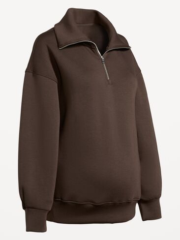 Old Navy Maternity Bounce Fleece Half-Zip Pullover - Coffee Bl in Kuwait