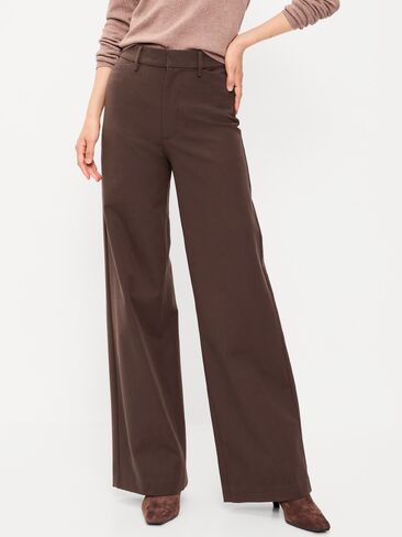Old Navy High-Waisted Pixie Super Wide-Leg Pants - Black Coffee in Kuwait