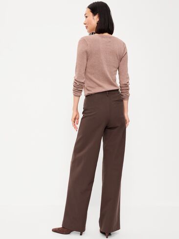 Old Navy High-Waisted Pixie Super Wide-Leg Pants - Black Coffee in Kuwait