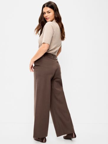 Old Navy High-Waisted Pixie Super Wide-Leg Pants - Black Coffee in Kuwait
