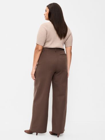 Old Navy High-Waisted Pixie Super Wide-Leg Pants - Black Coffee in Kuwait