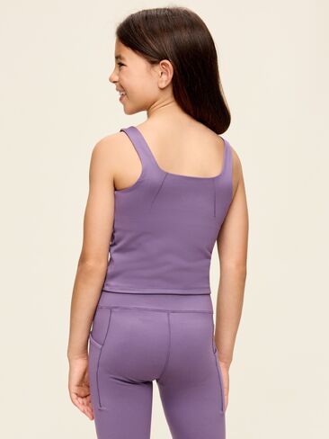 Old Navy StudioSmooth Longline Sports Bra for Girls - Story Dust in Kuwait