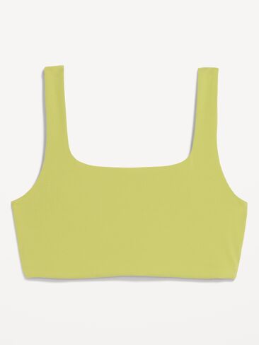 Old Navy Light Support StudioSmooth Square-Neck Sports Bra - Marshy Grass in Kuwait