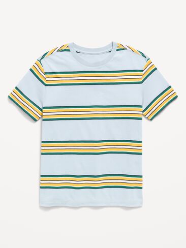 Old Navy Short-Sleeve Striped T-Shirt for Boys - Green Blue Stripe in Kuwait