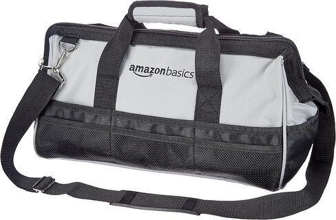 Amazon Basics Durable Wear-Resistant Base, Tool Small Standard Bag with Strap, 12 Inch, Black & Gray in Saudi Arabia