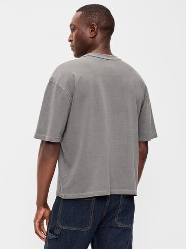 Old Navy Garment-Dyed Heavyweight Cropped T-Shirt - Stainless Steel in Kuwait
