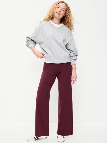 Old Navy High-Waisted Fashion Wide-Leg Leggings - Red Raisin in Kuwait