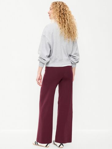 Old Navy High-Waisted Fashion Wide-Leg Leggings - Red Raisin in Kuwait