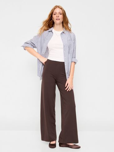 Old Navy High-Waisted Fashion Wide-Leg Leggings - Black Coffee in Kuwait