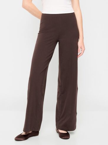 Old Navy High-Waisted Fashion Wide-Leg Leggings - Black Coffee in Kuwait