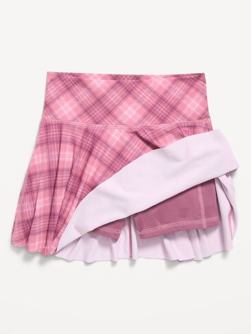 Old Navy High-Waisted PowerSoft Skort for Girls - Pink Plaid in Kuwait