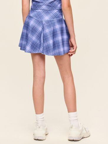 Old Navy High-Waisted PowerSoft Skort for Girls - Blue Plaid in Kuwait