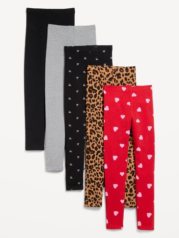 Old Navy Leggings 5-Pack for Girls - Pink Hearts in Kuwait