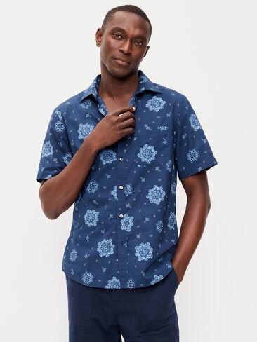 Old Navy Classic Fit Everyday Shirt - Blue Bandana in Kuwait