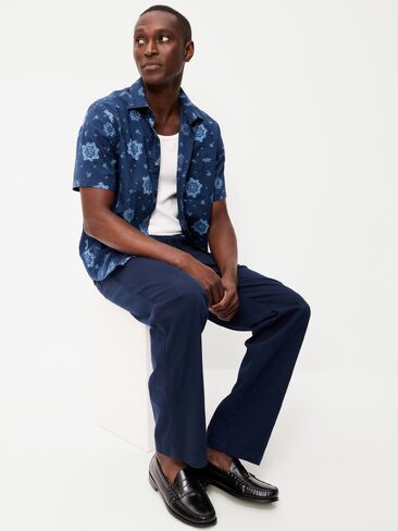 Old Navy Classic Fit Everyday Shirt - Blue Bandana in Kuwait