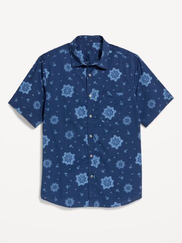 Old Navy Classic Fit Everyday Shirt - Blue Bandana in Kuwait