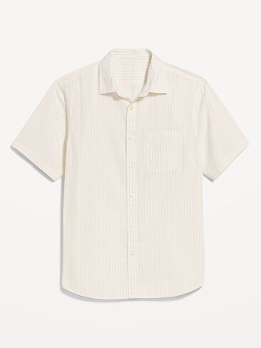 Old Navy Classic Fit Everyday Shirt - Sea Salt Stripe in Kuwait