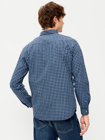Old Navy Classic Fit Everyday Plaid Poplin Shirt - Navy Blue Check in Kuwait