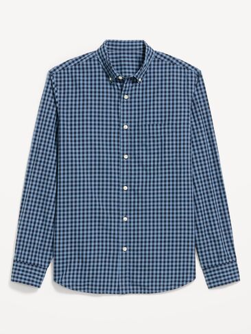 Old Navy Classic Fit Everyday Plaid Poplin Shirt - Navy Blue Check in Kuwait
