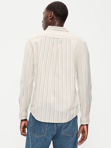 Old Navy Classic Fit Everyday Oxford Shirt - Sea Salt Stripe in Kuwait