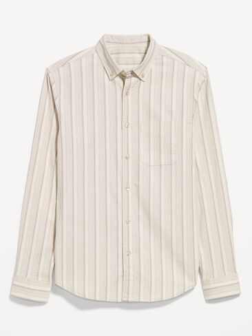 Old Navy Classic Fit Everyday Oxford Shirt - Sea Salt Stripe in Kuwait