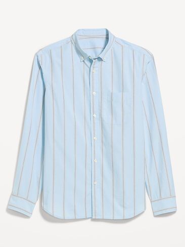 Old Navy Classic Fit Everyday Striped Poplin Shirt - Blue Stripe in Kuwait