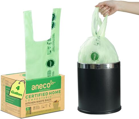 100% Compostable Food Waste Bags 13 Gallon, 35 Count, Extra Thick Kitchen Compost Bags, Large Compostable Bags for Tall Kitchen Bin (Pack of 1) in Saudi Arabia