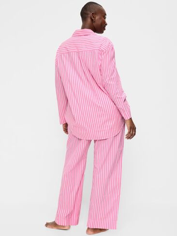 Old Navy Poplin Pajama Pant Set - Pink Stripe in Kuwait