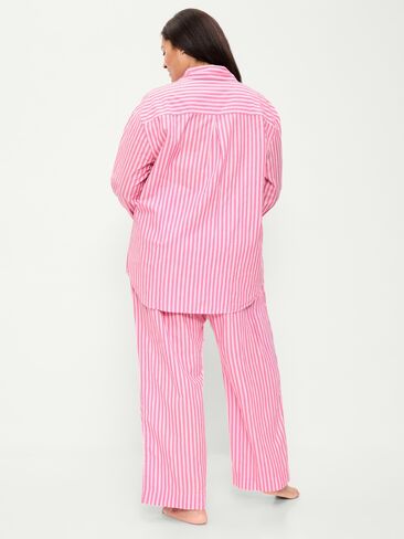 Old Navy Poplin Pajama Pant Set - Pink Stripe in Kuwait