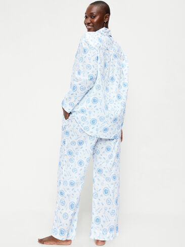 Old Navy Poplin Pajama Pant Set - Food White in Kuwait
