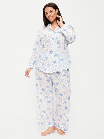 Old Navy Poplin Pajama Pant Set - Food White in Kuwait