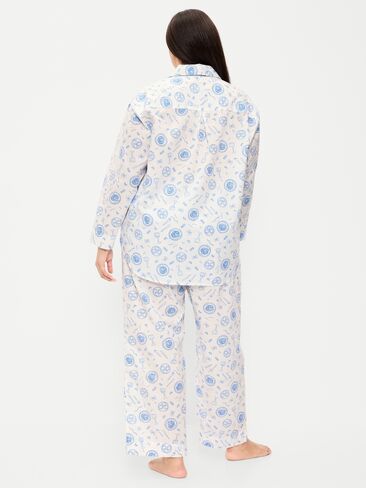 Old Navy Poplin Pajama Pant Set - Food White in Kuwait