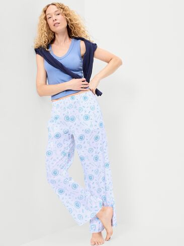 Old Navy High-Waisted Poplin Pajama Pant - Food White in Kuwait