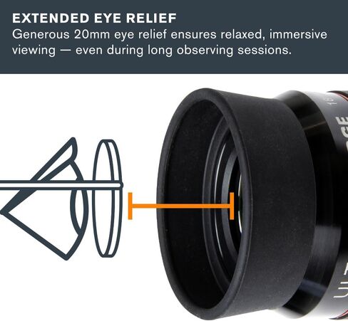 Celestron 93452 Ultima Edge 18mm Parfocal Ultra Flat Field Eyepiece Designed for 1.25" Focusers - Incredibly Crisp Views, Fully Multi-Coated Lens, Moulded Rubber Grip, Black in Kuwait