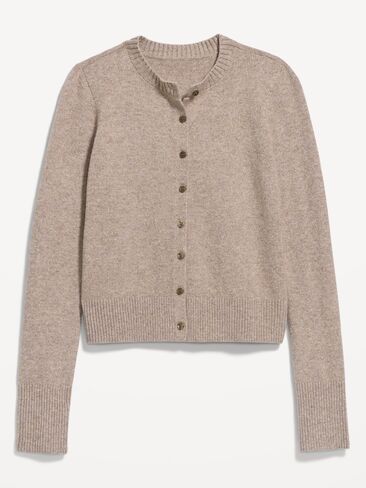Old Navy SoSoft Cropped Crew-Neck Cardigan - Mushroom in Kuwait