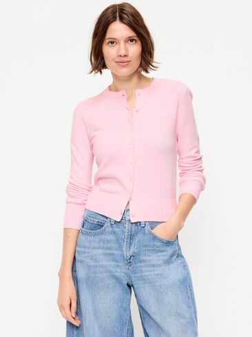 Old Navy SoSoft Cropped Crew-Neck Cardigan - Blush On You in Kuwait