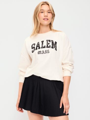Old Navy SoComfy Oversized Crew-Neck Sweatshirt - Sea Salt in Kuwait
