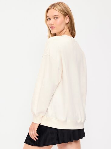 Old Navy SoComfy Oversized Crew-Neck Sweatshirt - Sea Salt in Kuwait