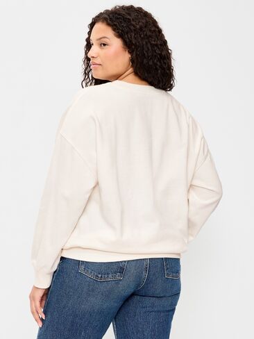 Old Navy SoComfy Oversized Crew-Neck Sweatshirt - Sea Salt in Kuwait