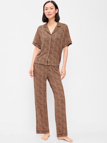 Old Navy Sunday Sleep Knit Jersey Pant Set - Leopard in Kuwait