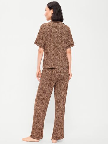 Old Navy Sunday Sleep Knit Jersey Pant Set - Leopard in Kuwait