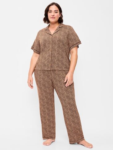 Old Navy Sunday Sleep Knit Jersey Pant Set - Leopard in Kuwait